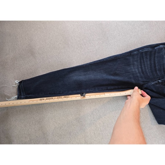 AYR The Riser Jeans Womens Size 26 Blue Dark Wash Raw Hem Stretch‎ Denim Fray - Picture 9 of 11